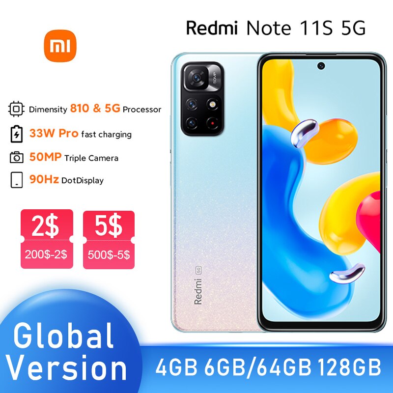 Xiaomi Redmi Note 11 China Mysterious Black 256GB 8GB RAM Gsm Unlocked  Phone MediaTek Dimensity 810 5G 50MP The phone comes with a 90 Hz refresh  rate 6.60-inch touchscreen display. Redmi Note